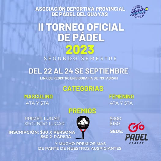 segundo torneo oficial de padel